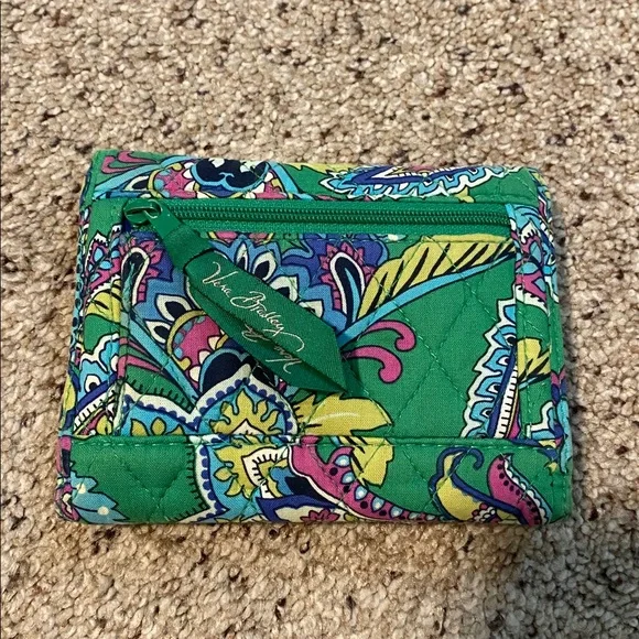 Vera Bradley-Vibrant Green Patterned Women's Wallet - Picture 3 of 5
